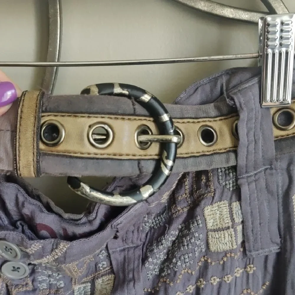 Johnny Was Geometric Patterned Pants with Belt - Picture 4 of 8